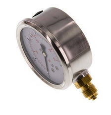 0..2.5 Bar (0..36 psi) Glycerin Pressure Gauge Below Stainless steel/Brass 63 mm Class 1.6