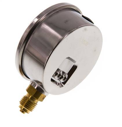 0..2.5 Bar (0..36 psi) Glycerin Pressure Gauge Below Stainless steel/Brass 63 mm Class 1.6