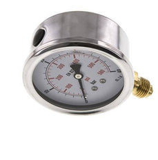 0..40 Bar (0..580 psi) Glycerin Pressure Gauge Below Stainless steel/Brass 63 mm Class 1.6