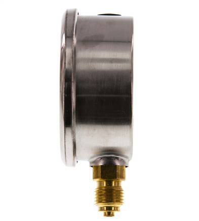 0..4 Bar (0..58 psi) Glycerin Pressure Gauge Below Stainless steel/Brass 63 mm Class 1.6