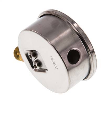 0..4 Bar (0..58 psi) Glycerin Pressure Gauge Below Stainless steel/Brass 63 mm Class 1.6