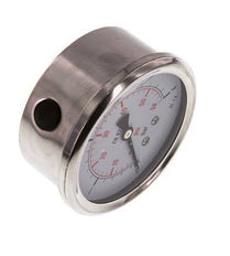0..4 Bar (0..58 psi) Glycerin Pressure Gauge Below Stainless steel/Brass 63 mm Class 1.6