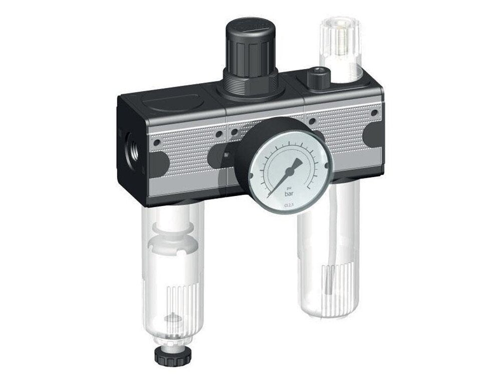 FRL 3-Part G1/4'' 1200 l/min 0.5-16.0bar/7-232psi Semi-Auto Metal Multifix 1