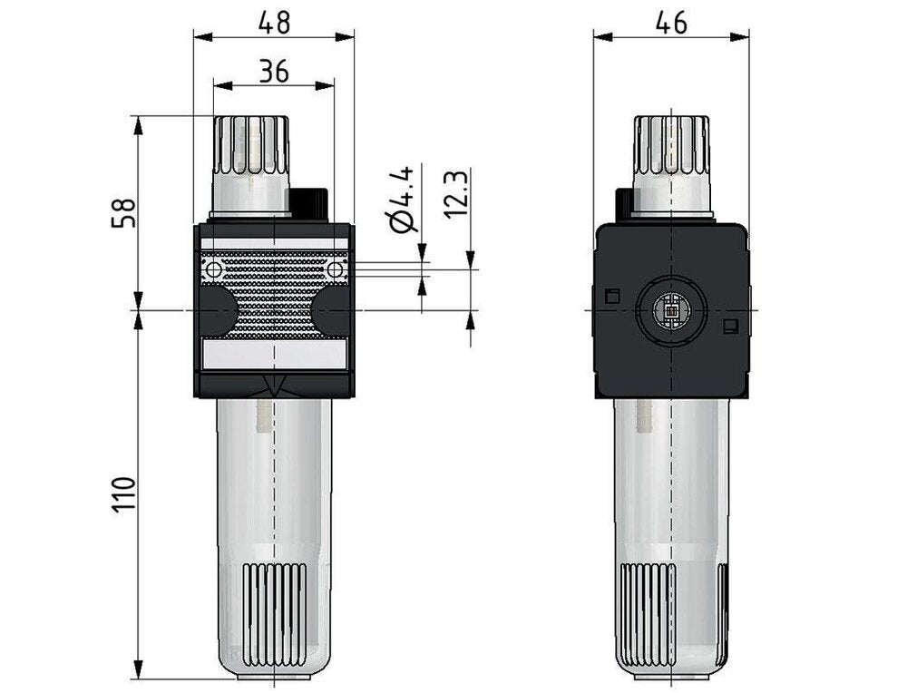 Micro Oil-Fog Lubricator G3/8'' Electrical Level Monitoring Polycarbonate Multifix 1