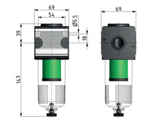 Microfilter 0.01microns G1/2'' 720 l/min Auto Metal Multifix 2