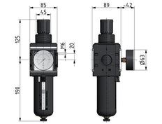 Filter-Regulator G3/4'' 12000 l/min 0.1-3.0bar/1-44psi Semi-Auto Metal Multifix 4