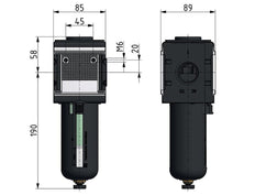 Microfilter 0.01microns G3/4'' 1500 l/min Semi-Auto Metal Multifix 4