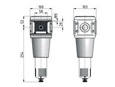 Filter 40microns G1'' 10500 l/min Auto Polycarbonate Multifix 5