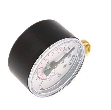 -1..0 Bar (-15..0 psi) Pressure Gauge Below Plastic/Brass 50 mm Class 2.5