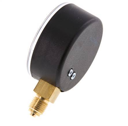 -1..0.6 Bar (-15..9 psi) Pressure Gauge Below Plastic/Brass 63 mm Class 2.5