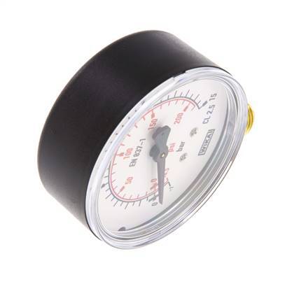 -1..15 Bar (-15..218 psi) Pressure Gauge Below Plastic/Brass 63 mm Class 2.5