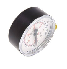 -1..15 Bar (-15..218 psi) Pressure Gauge Below Plastic/Brass 63 mm Class 2.5