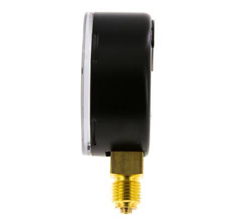 -1..1.5 Bar (-15..22 psi) Pressure Gauge Below Steel/Brass 63 mm Class 1.6