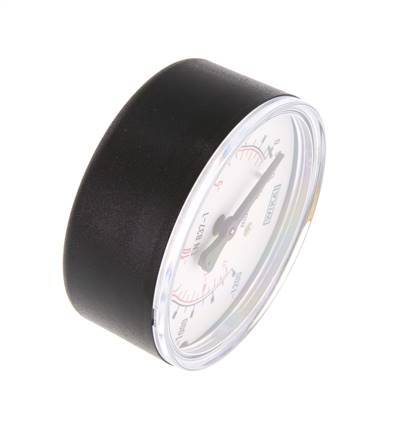 -1.2..0 Bar (-17..0 psi) Pressure Gauge Below Plastic/Brass 63 mm Class 2.5