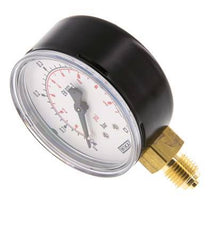 0..0.6 Bar (0..9 psi) Pressure Gauge Below Steel/Brass 63 mm Class 1.6