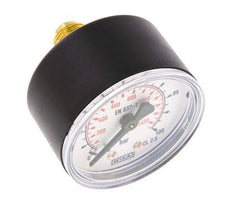 0..100 Bar (0..1450 psi) Pressure Gauge Rear Plastic/Brass 50 mm Class 2.5