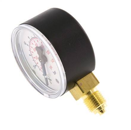 0..100 Bar (0..1450 psi) Pressure Gauge Below Plastic/Brass 50 mm Class 2.5