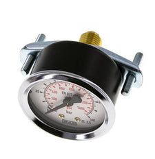 0..100 Bar (0..1450 psi) Panel Mount Pressure Gauge Steel/Brass 50 mm Class 2.5 (Bracket)