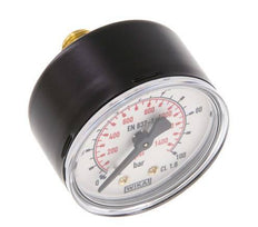 0..100 Bar (0..1450 psi) Pressure Gauge Rear Steel/Brass 50 mm Class 1.6