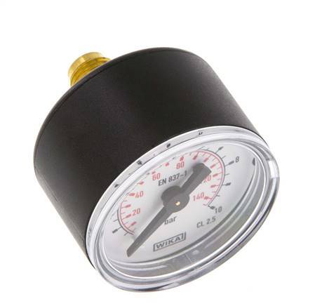 0..10 Bar (0..145 psi) Pressure Gauge Rear Plastic/Brass 40 mm Class 2.5