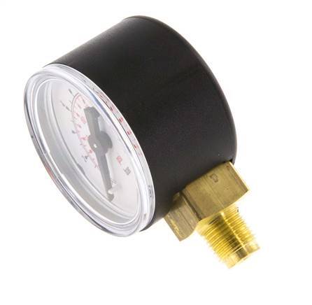 0..10 Bar (0..145 psi) Pressure Gauge Below Plastic/Brass 40 mm Class 2.5