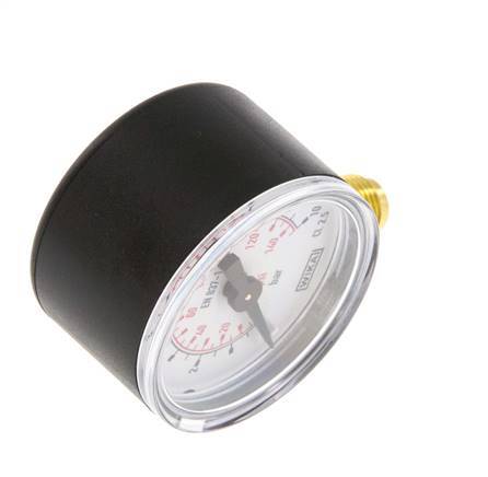 0..10 Bar (0..145 psi) Pressure Gauge Below Plastic/Brass 40 mm Class 2.5