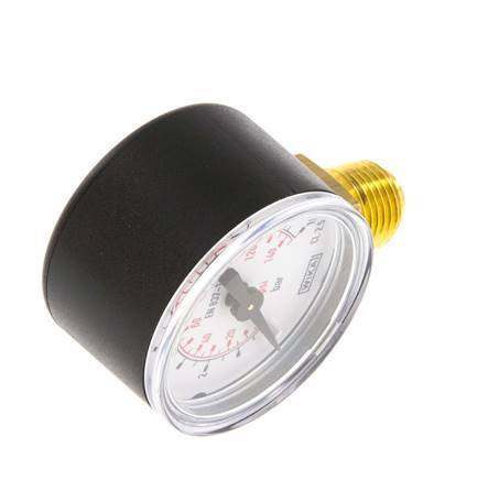 0..10 Bar Pressure Gauge Below Plastic/Brass 40 mm Class 2.5