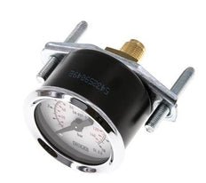 0..10 Bar (0..145 psi) Panel Mount Pressure Gauge Steel/Brass 40 mm Class 2.5 (Bracket)