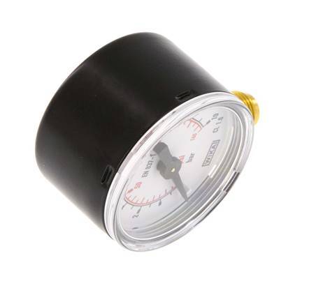 0..10 Bar (0..145 psi) Pressure Gauge Below Steel/Brass 40 mm Class 1.6