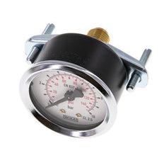 0..10 Bar (0..145 psi) Panel Mount Pressure Gauge Steel/Brass 50 mm Class 2.5 (Bracket)