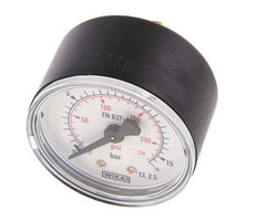 0..16 Bar (0..232 psi) Pressure Gauge Rear Plastic/Brass 50 mm Class 2.5