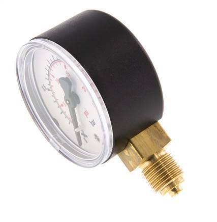 0..1.6 Bar (0..23 psi) Pressure Gauge Below Plastic/Brass 50 mm Class 2.5