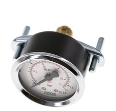 0..1.6 Bar (0..23 psi) Panel Mount Pressure Gauge Steel/Brass 50 mm Class 2.5 (Bracket)