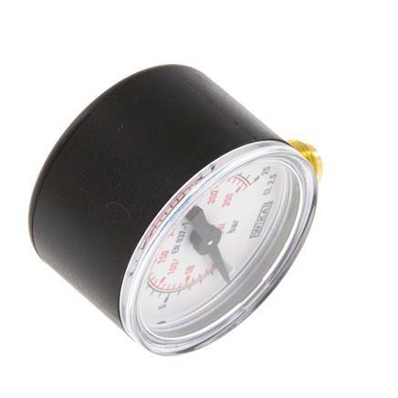 0..25 Bar (0..363 psi) Pressure Gauge Below Plastic/Brass 40 mm Class 2.5