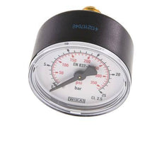 0..25 Bar (0..363 psi) Pressure Gauge Rear Plastic/Brass 50 mm Class 2.5