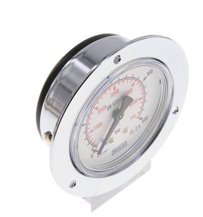 0..400 Bar (0..5802 psi) Panel Mount Pressure Gauge Steel/Brass 63 mm Class 2.5 (Front Panel)