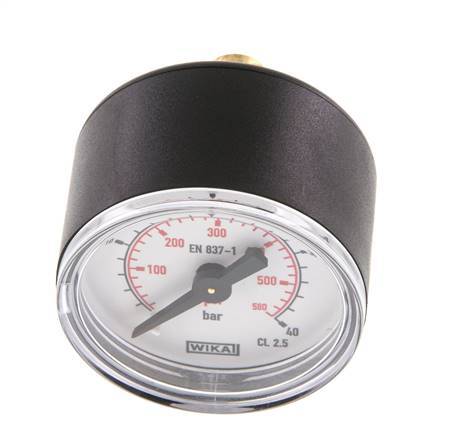 0..40 Bar (0..580 psi) Pressure Gauge Rear Plastic/Brass 40 mm Class 2.5