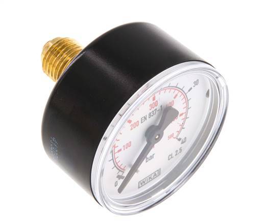 0..40 Bar (0..580 psi) Pressure Gauge Rear Plastic/Brass 50 mm Class 2.5