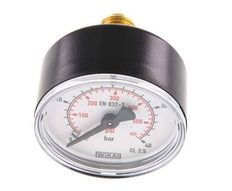 0..40 Bar (0..580 psi) Pressure Gauge Rear Plastic/Brass 50 mm Class 2.5