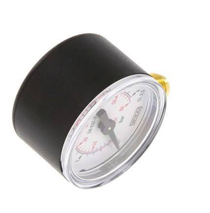 0..4 Bar (0..58 psi) Pressure Gauge Below Plastic/Brass 40 mm Class 2.5