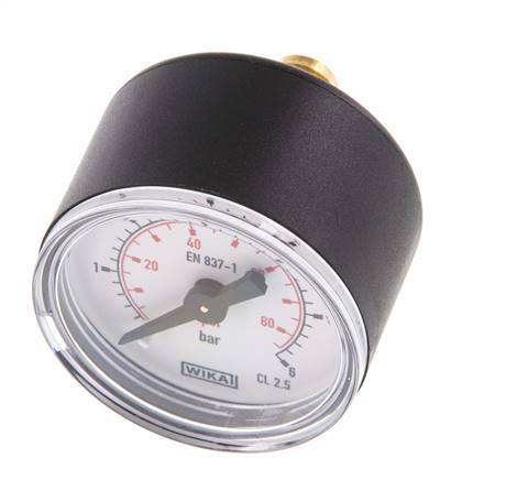 0..6 Bar (0..87 psi) Pressure Gauge Rear Plastic/Brass 40 mm Class 2.5