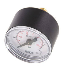 0..6 Bar (0..87 psi) Pressure Gauge Rear Plastic/Brass 40 mm Class 2.5