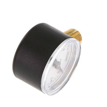 0..6 Bar Pressure Gauge Below Plastic/Brass 40 mm Class 2.5