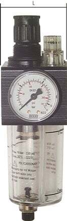 FRL G1'' 3400 l/min 0.5-6.0bar/7-87psi Manual Polycarbonate Combo 2
