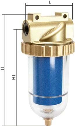 Microfilter 0.01microns G1/2'' 2000 l/min Semi-Auto Protective Cage Polycarbonate Standard 3