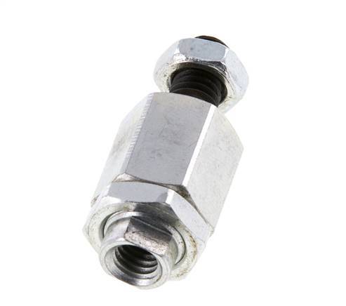 Floating Joint M6 for Cylinder Zinc plated steel
