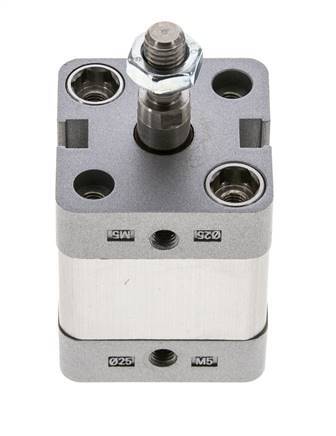 ISO 21287 Compact Double Acting Cylinder 25-10mm - Magnetic - Male Rod