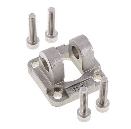 Clevis Female 32 mm ISO 15552 ISO 21287 Stainless steel 316 (1.4401)