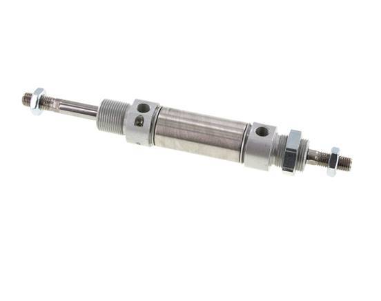 ISO 6432 Round Double Acting Cylinder 25-25mm - Magnetic - Damping - Male Threaded - Double Rod