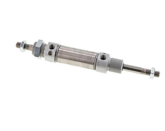 ISO 6432 Round Double Acting Cylinder 25-25mm - Magnetic - Damping - Male Threaded - Double Rod